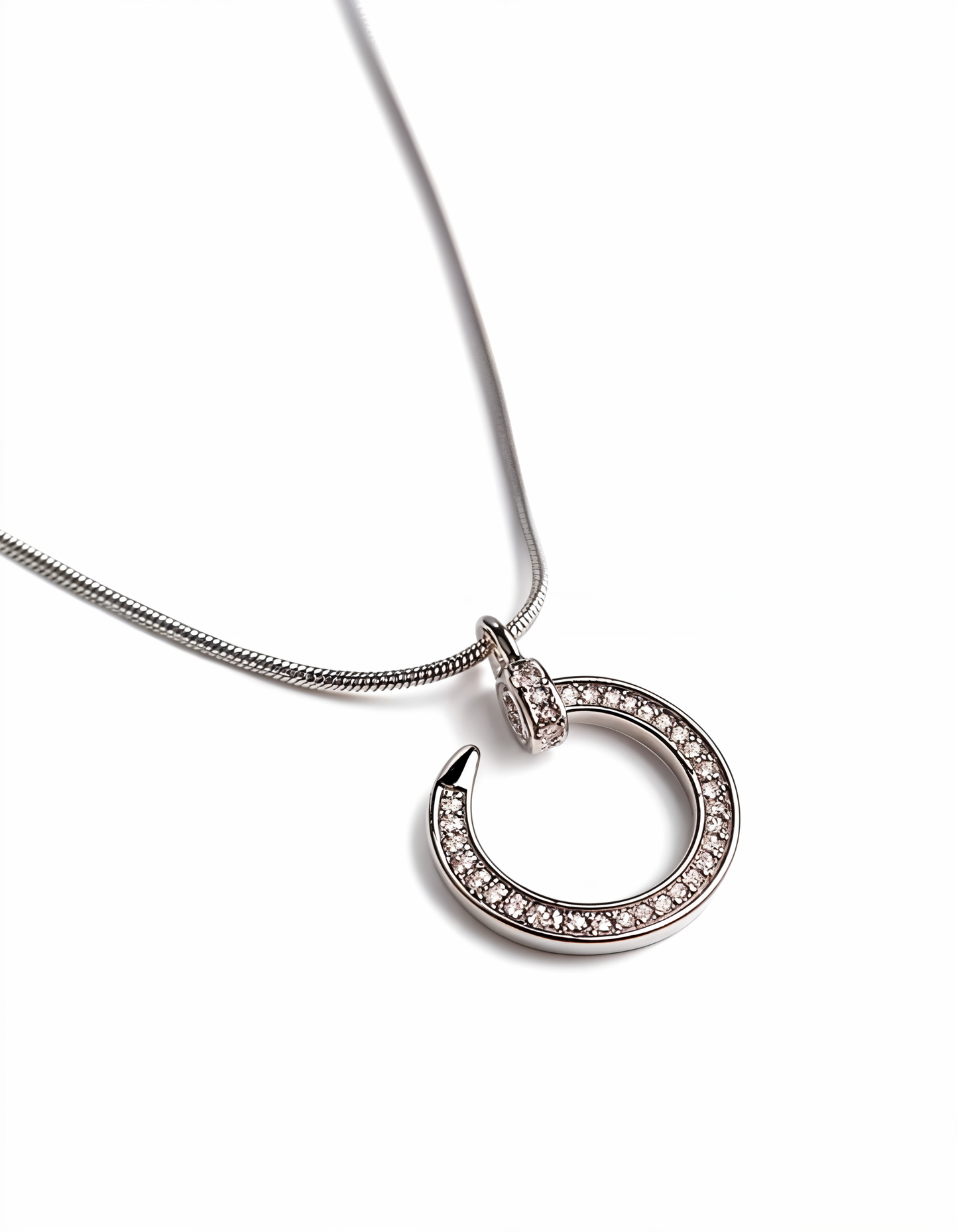 Circular Halo Pendant Necklace