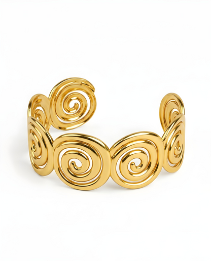Vintage Spiral Cuff Statement Bracelet