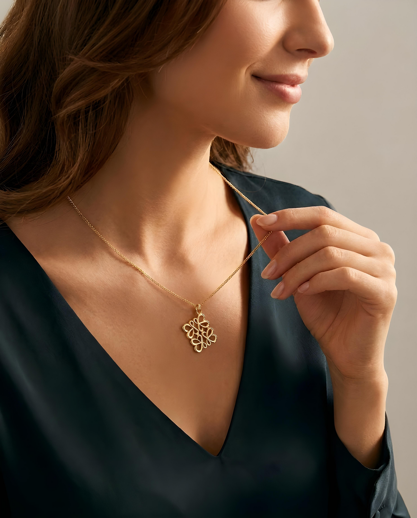 Iridescent Mosaic Heart Pendant Necklace