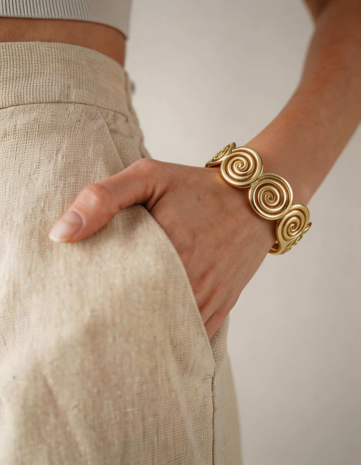 Vintage Spiral Cuff Statement Bracelet