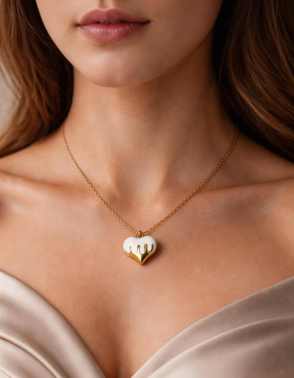Melting Heart Enamel Necklace