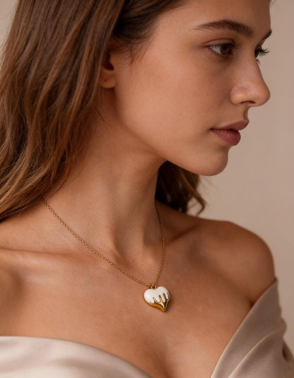 Melting Heart Enamel Necklace