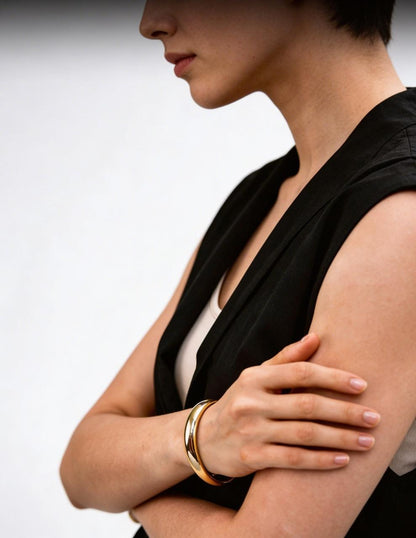 Geometric Square Gold Cuff Bracelet